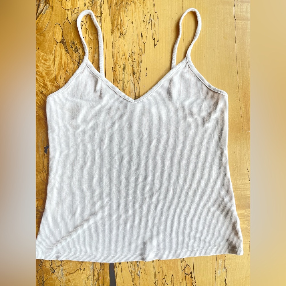 Carly Jean Women's Cream Spaghetti Strap Tank Top